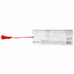 Закладка для книг с линейкой 3D-ОБЪЕМНАЯ BRAUBERG, "Бенгальский тигр", с декоративным шнурком, 125755