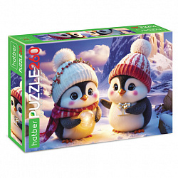 Пазл картонный "ЗИМНИЕ РАДОСТИ " 260 элементов АССОРТИ, 220х330 мм, HATBER
