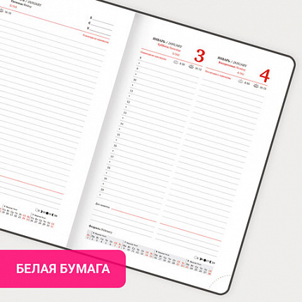 Ежедневник датированный 2026, А5, 138x213 мм, BRAUBERG "Select", балакрон, коричневый, 117087