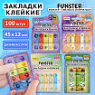 Закладки клейкие Z-сложения FUNSTER (ФАНСТЕР) "Ассорти", 45х12 мм, 100 шт., (5 цветов х 20 листов), в диспенсере, 116705