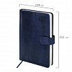 Ежедневник датированный 2026 А5 138x213 мм, BRAUBERG "Legend", под кожу, застежка, синий, 117067