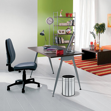 Корзина металлическая для мусора LAIMA "Bionic", 12 л, матовая, перфорированная, несгораемая, 232268