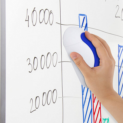 Стиратель магнитный для магнитно-маркерной доски (65х125 мм), BRAUBERG "JET", бело-синий, 238791