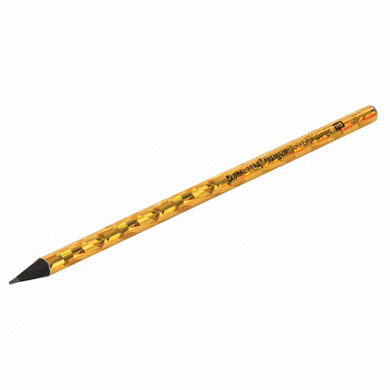 Карандаш чернографитный BRAUBERG "PREMIUM TURKEY", 1 шт., "Hologram", НВ, ассорти, дисплей, 181571