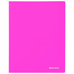 Папка 20 вкладышей BRAUBERG "Neon", 16 мм, неоновая розовая, 700 мкм, 227450