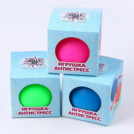 Игрушка-антистресс "ШАР", 10 см, ассорти 4 цвета, дисплей, JOLLY JOT (ДЖОЛЛИ ДЖОТ), 665812