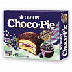 Печенье ORION "Choco Pie Black Currant" темный шоколад с черной смородиной, 360 г (12 штук х 30 г), О0000013002
