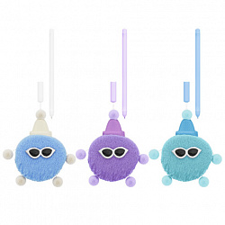 Ручка с пушистой подвеской шариковая FUNSTER (ФАНСТЕР) "FLUFFY HAT", СИНЯЯ, пишущий узел 0,7 мм, 144524