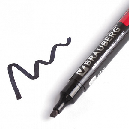 Маркеры перманентные BRAUBERG "Contract", НАБОР 4 ЦВЕТА, скошенный наконечник, 1-5 мм, 150473