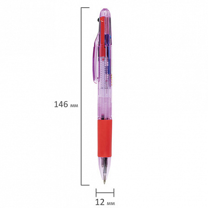 Ручка многоцветная шариковая автоматическая STAFF "College" 4 ЦВЕТА BP-15, линия письма 0,35 мм, 143748
