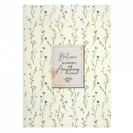 Тетрадь на кольцах БОЛЬШАЯ А4, 215х305 мм, 100 л., твердый картон, клетка, BRAUBERG, "Цветы", 405412