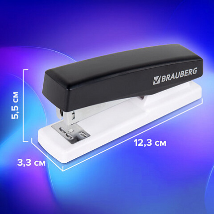 Степлер №24/6, 26/6 BRAUBERG "STYLE MAX", до 30 листов, черный, 272749