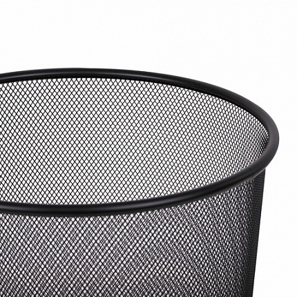 Корзина для бумаг БОЛЬШАЯ, 20 л, металлическая, черная, BRAUBERG "Germanium", 231956