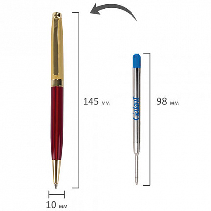Ручка подарочная шариковая GALANT "Bremen", корпус бордовый с золотистым, золотистые детали, пишущий узел 0,7 мм, синяя, 141010