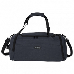 Сумка спортивная HEIKKI TRAVEL (ХЕЙКИ) с отделением для обуви, 7 карманов, темно-серая, 23х48х25 см, 272628