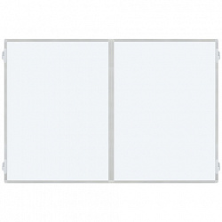 Доска магнитно-маркерная 3-элементная, 100х150/300 см, Польша, Гарантия 10 ЛЕТ, белая, BRAUBERG, 238035