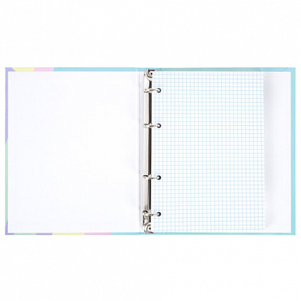 Тетрадь на кольцах А5 175х215 мм, 120 л., твердый картон, клетка, BRAUBERG, кросс-серия PASTEL, 405198