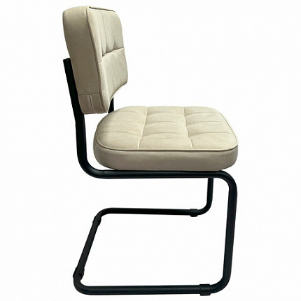 Стулья КОМПЛЕКТ 2 шт., РС14М, черный каркас, велюр, бежевый, разобранные