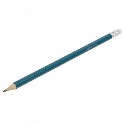 Карандаш чернографитный BRAUBERG, 1 шт., "Fluor", НВ, с ластиком, корпус неоновый ассорти, заточенный, 180613