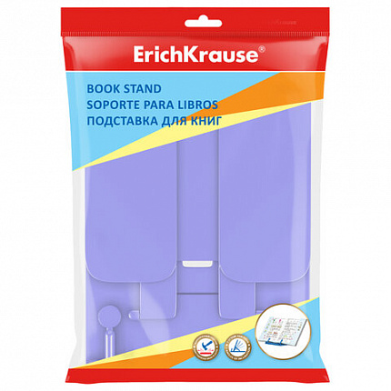 Подставка для книг и учебников ERICH KRAUSE "Pastel", пластиковая, фиолетовая, 53533