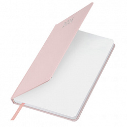 Ежедневник датированный 2026, А5, 138x213 мм, BRAUBERG "Profile", балакрон, светло-розовый, 117075