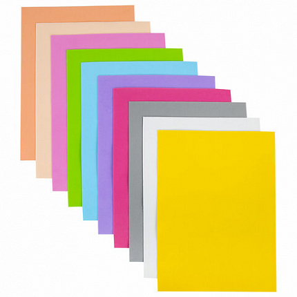 Пористая резина/фоамиран А4, 1 мм, НАБОР, 10 листов, 10 цветов, пастельные цвета, ОСТРОВ СОКРОВИЩ, 661695