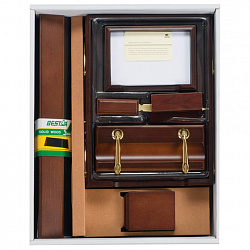 Набор подарочный настольный BESTAR "Titan" из дерева, 9 предметов, цвет "орех", 236367