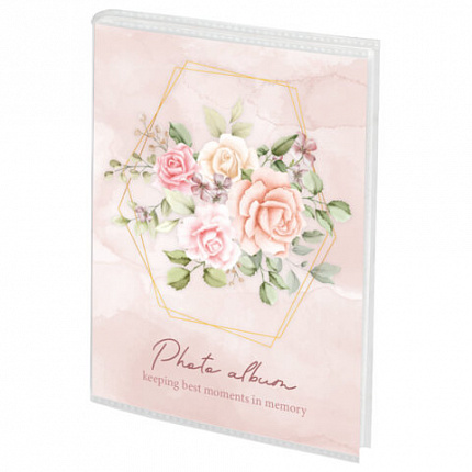 Фотоальбом BRAUBERG на 36 фото 10*15 см, "Watercolor flowers", мягкая обложка, 391431