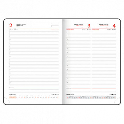 Ежедневник датированный 2026 БОЛЬШОЙ ФОРМАТ 210х297 мм, А4, BRAUBERG "Favorite", под кожу, синий, 117241