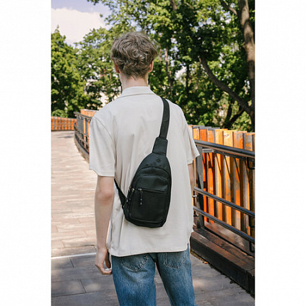 РЕЗЕРВ Рюкзак однолямочный PROMPT, 2 отделения, черный, 29,5х16х5,5 см, WBZ, 273926