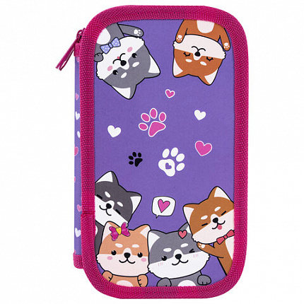 Пенал ЮНЛАНДИЯ, 2 отделения, картон с эффектом soft-touch, 19х11 см, "Best fellows", 273497