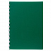 Тетрадь обложка пластик, А4, 80 л., гребень, клетка, HATBER, "VELVET" Зеленая, 081563, 80Т4В1гр_01607