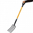 Вилы копальные стальные 19х28 см, ОБЩАЯ ДЛИНА 115 см, черенок стекловолокно, V-ручка, RABBITEX (РАББИТЕКС) "FIBERGLASS", 700491