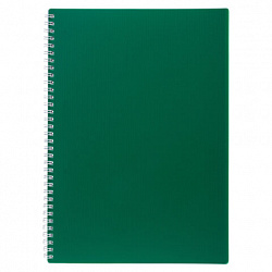 Тетрадь обложка пластик, А4, 80 л., гребень, клетка, HATBER, "VELVET" Зеленая, 081563, 80Т4В1гр_01607