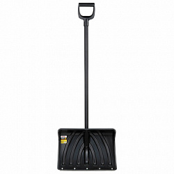 Лопата снеговая 46х33см "КРЕПЫШ" ребра жесткости, планка на клепках СУПЕРПРОЧНАЯ алюминиевый черенок с V-ручкой, ЧЕРНАЯ, ГРАНДМАСТЕР, 700330
