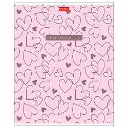 Тетрадь обложка пластик, А5 48 л., скоба, клетка, HATBER, "LOVE IS..." (микс в спайке), 092371, 48Т5В1пл