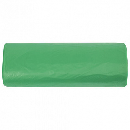 Мешки для раздельного сбора мусора 60 л зеленые в рулоне 20 шт., ПНД 10 мкм, 58х68 см, LAIMA, 606704, 3835