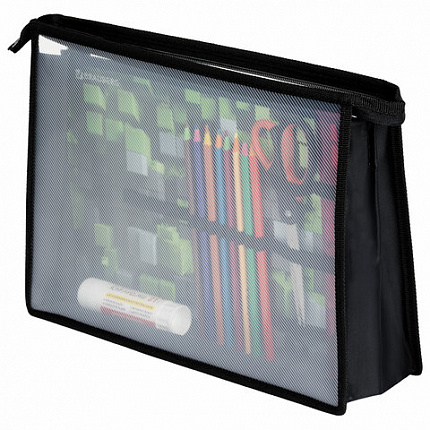 Папка для труда BRAUBERG А4, 2 отделения, пластик, молния сверху, органайзер, "Module blocks", 273400