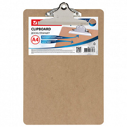Доска-планшет BRAUBERG "Eco" с прижимом бабочка, А4, (230х326 мм), МДФ, 3 мм, 232228