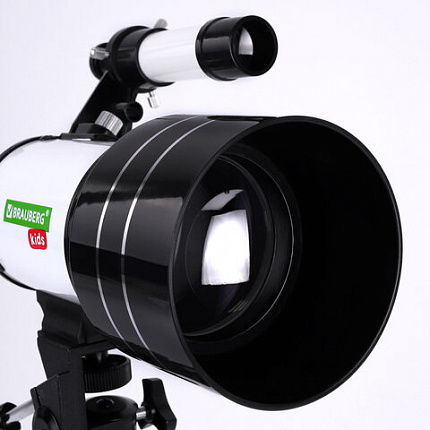 Телескоп рефрактор астрономический настольный, увеличение 150х, объектив 70 мм, фокус 300 мм, видоискатель, BRAUBERG KIDS 70300, 391397