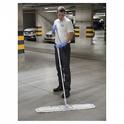 Перчатки латексные КЩС, сверхпрочные, плотные, хлопковое напыление, размер 8,5-9, L (большой), синие, HQ Profiline, 74735