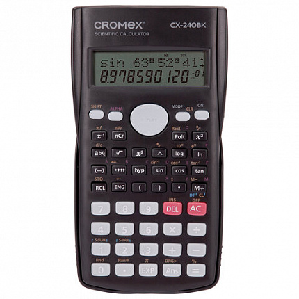 Калькулятор инженерный CROMEX (КРОМЕКС) СX-240BK (155х80 мм), 240 функций, 10+2 разрядов, черный, 273832