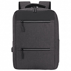 Рюкзак HEIKKI PANEL (ХЕЙКИ), отделение для ноутбука, USB-порт, серый, 44x30x13 см, 273903