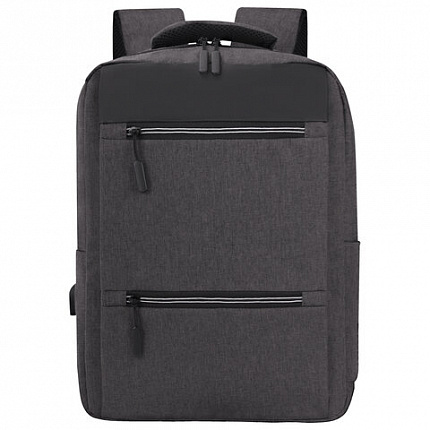 Рюкзак HEIKKI PANEL (ХЕЙКИ) отделение для ноутбука, USB-порт, багажная лента, серый, 44x30x13 см, 273903