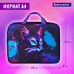 Папка на молнии с ручками BRAUBERG А4, 1 отделение, полиэстер, 80 мм, "Neon cat", 271482