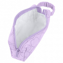 Пенал-косметичка HEIKKI (ХЕЙКИ) с ручкой, 1 отделение, стеганый полиэстер, 21х8х5 см, фиолетовый, 273606