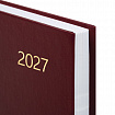 Ежедневник датированный 2027 145х215 мм, А5, STAFF, обложка бумвинил, бордовый, 117814