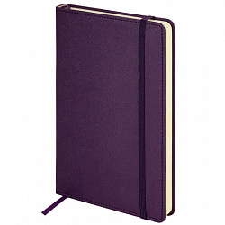 Ежедневник недатированный А5 138х213 мм, BRAUBERG "Base", под кожу, 160 л., фиолетовый, 116256