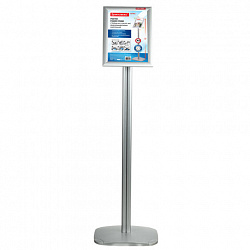 Стойка информационная напольная А4 с алюминиевым "клик"-профилем (210х297 мм) BRAUBERG "Extra", 238224