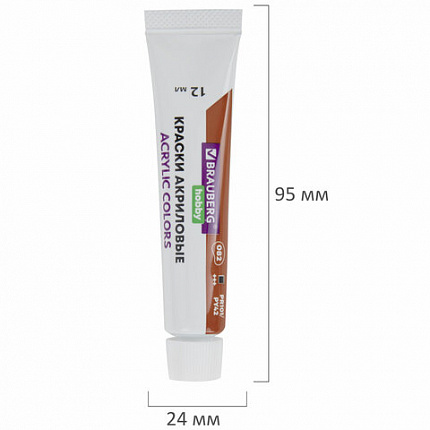 Краски акриловые художественные 26 шт. по 12 мл, холсты 3 шт., кисти 6 шт., аксессуары, 37 предметов, BRAUBERG HOBBY, 192544